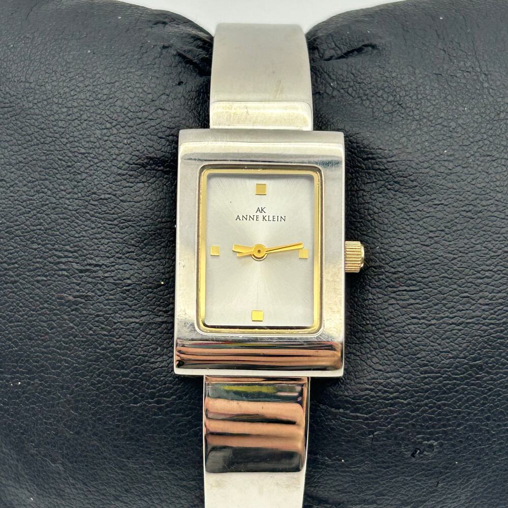 Anne Klein Two-tone Rectangular Stainless Steel Analog Quartz Watch